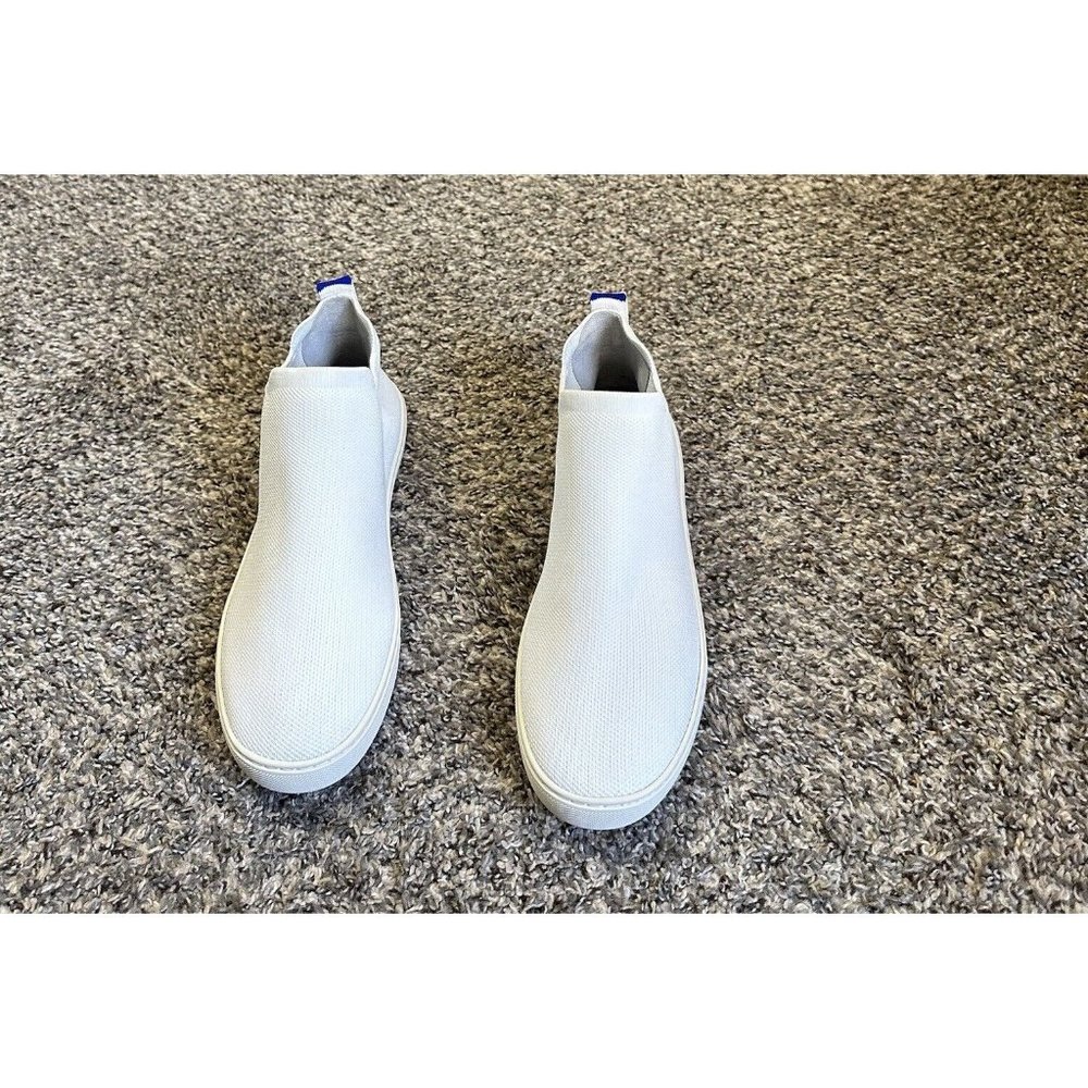 Rothy's The Chelsea Hi Top White Knit Pull On Womens Sneaker Boots Size 9